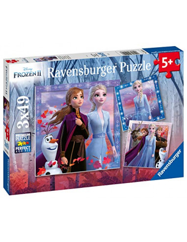 Ravensburger - Puzzle Enfant - 3 Puzzles 49 pièces - Le voyage commence - Disney La Reine des Neiges 2 - Fille ou garçon