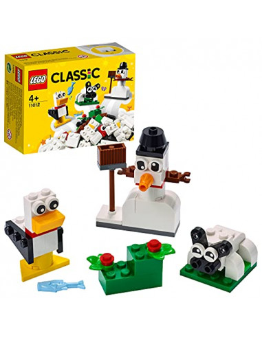 LEGO 11012 Classic Briques Blanches Créatives, Set de Construction de Démarrage, Fille et Garçon +4 Ans, Jouet Mouton et