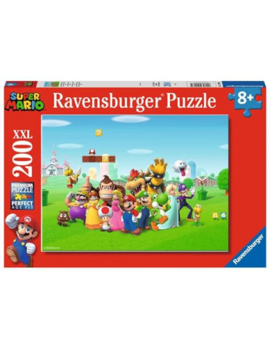 Ravensburger - Puzzle Enfant - Puzzle 200 pièces XXL - Les aventures de Super Mario - Garçon ou fille à partir de 8 ans
