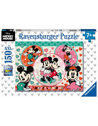 Ravensburger- Puzzle 150 pièces XXL Minnie Amoureux/Disney Mickey Mouse Enfant, 4005556133253