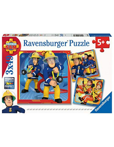 Ravensburger- Puzzle 3x49 pièces Sam Notre héros Pompier Enfant, 4005556050772