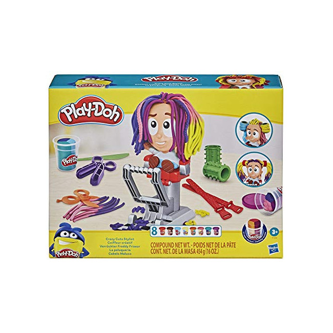 Play-Doh, Salon de Coiffure Coiffeur créatif, Jeu créatif pour Enfants à partir de 3 Ans, 8 Pots de 56 g de Tricolore atoxique