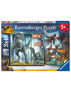  Puzzles 3x49 pièces - T-rex et autres dinosaures