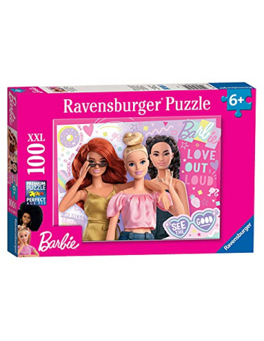 Ravensburger - Puzzle Enfant - Puzzle 100 p XXL - Toujours voir le bon côté / Barbie - Dès 6 ans - 13269