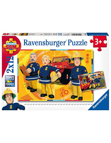 Ravensburger - Puzzle Enfant - Puzzles 2x12 p - Sam en intervention - Sam le pompier - Dès 3 ans - 07584