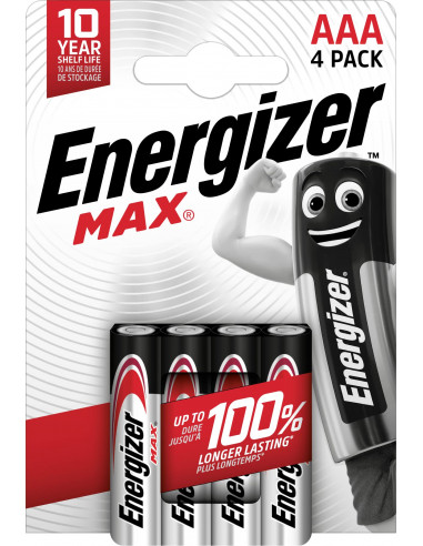 Energizer Piles Minimales (4 Pièces). Alcaline Aaa 1,5 V Max