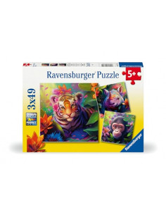 Puzzle 3x49 pièces - Les bébés de la jungle