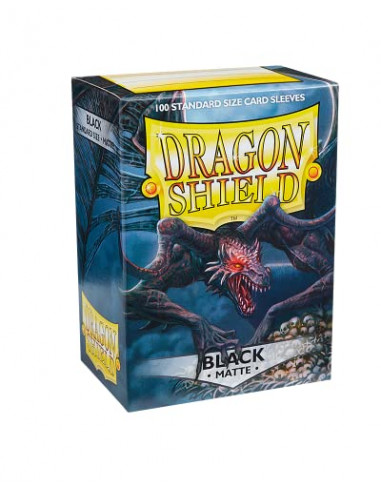 Dragon Shield 11002 Matte Standard Size Sleeves, Papier Cartonné, 100pk Black