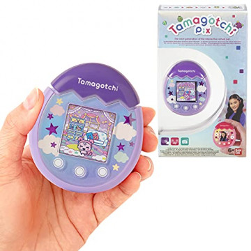 Tamagotchi Pix violet - Animal électronique virtuel avec écran couleur - boutons tactiles