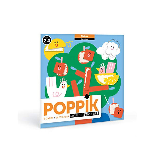 Poppik BABY005 Premiers Stickers : Nature for 2 Ans + Fun Poster éducatif