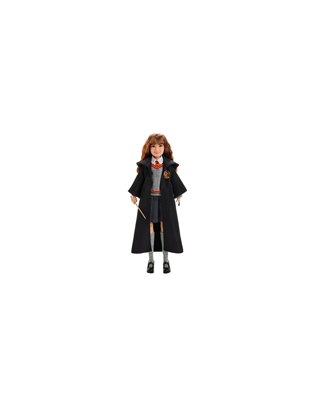 Harry Potter Poupée articulée d'Hermione Granger de 24 cm en uniforme  Gryffondor en tissu avec baguette magique
