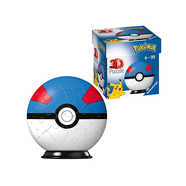 Ravensburger- Puzzles 3D 54 pièces-Super Ball/Pokémon Enfant, 4005556112654