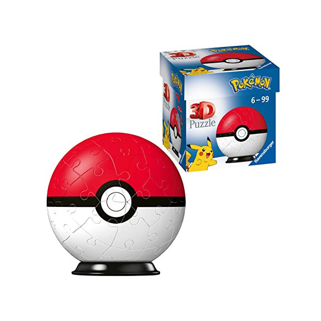 Ravensburger- Puzzles 3D 54 pièces-Poké Ball/Pokémon Enfant, 4005556112562