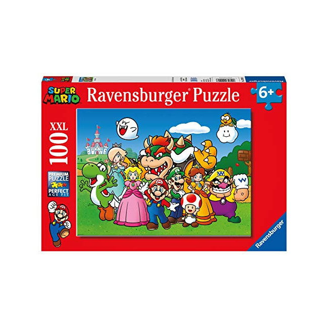 Ravensburger- Puzzle 100 pièces XXL-Super Mario Fun Brothers Enfant, 4005556129928, 1000 Pezzi
