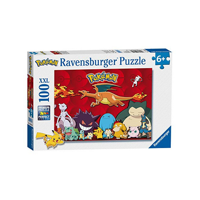 Ravensburger- Puzzle 100 pièces XXL-Mes Pokémon préférés Enfant, 4005556109340