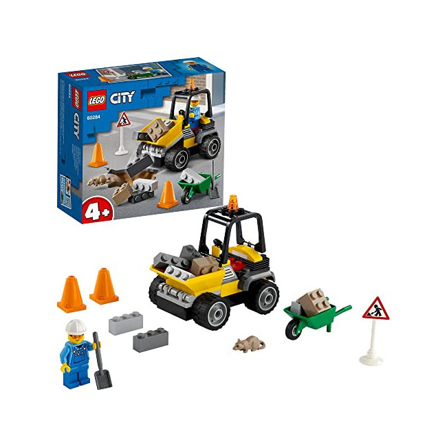 LEGO 60284 City Le Camion de Chantier, Jouet Chargeuse Frontale pour Les garçons et Les Filles de 4 Ans et Plus