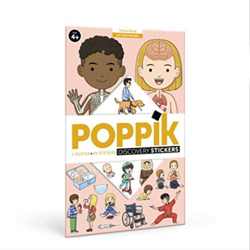 Poppik - autocollant découverte du corps Humain pour les enfants de 4 ans et plus – Kit de Posters éducatifs et Amusants
