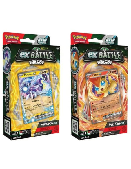 Pokémon Jcc   Deck Combat Miraidon Ex Ou Victini Ex (1x Deck Aléatoire) 