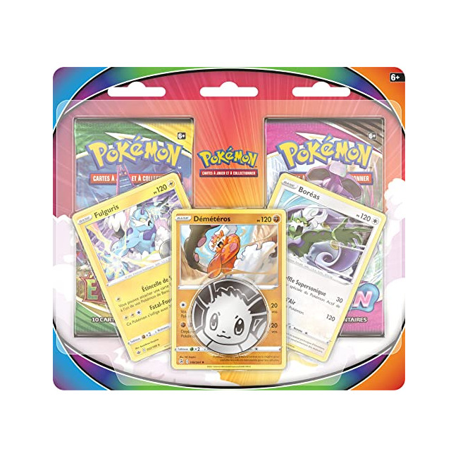 Pokémon Épée et Bouclier - Pack 2 boosters + 3 cartes brillantes + 1 pièce + 1 carte à code Pokémon Live | Modèle