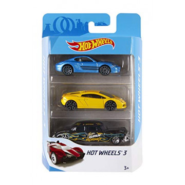 Hot Wheels Coffret 3 véhicules, jouet pour enfant de petites voitures miniatures, modèle aléatoire, K5904