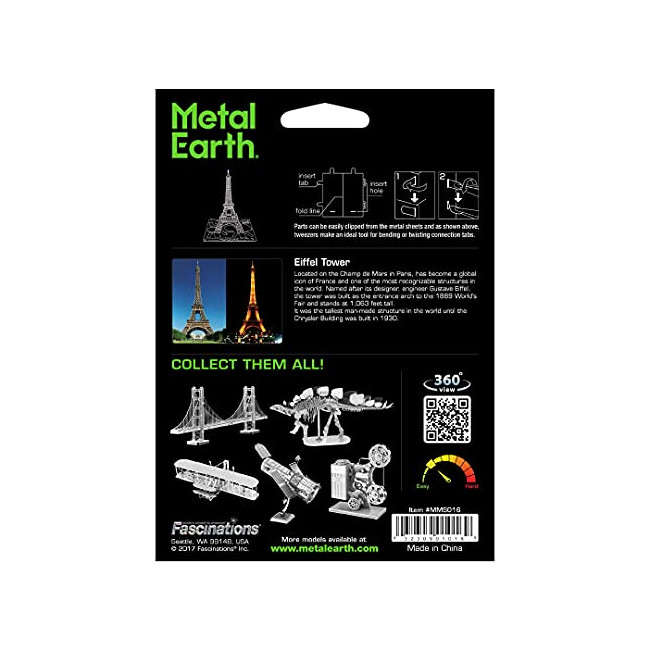 Metal Earth - 5061016 - Maquette 3D - Architecture - Tour Eiffel - 11,39 x 4,06 x 3,96 cm - 1 pièce