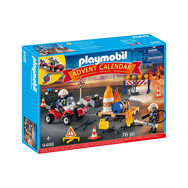Playmobil - Calendrier de l'Avent Pompiers Incendie Chantier - 9486