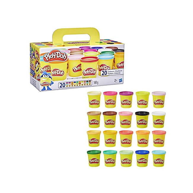 Play-Doh – 20 Pots de Pate A Modeler - Super Couleurs - 84 g Chacun