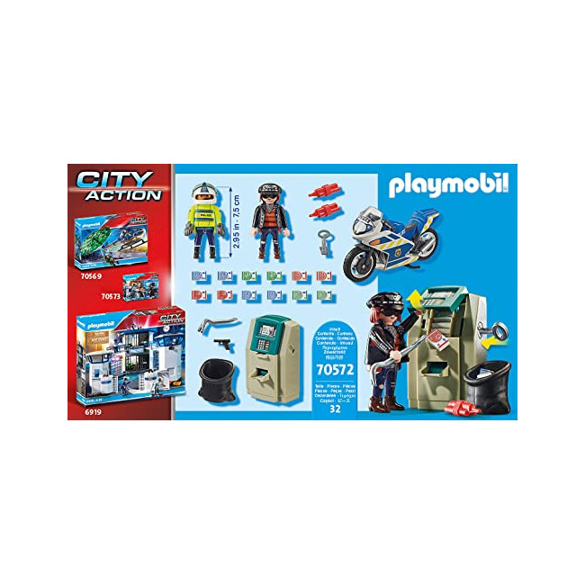 Playmobil 70572 - Policier avec Moto et Voleur