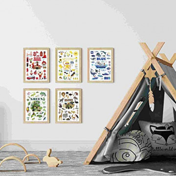 Poppik Mini d'autocollants découverte Marron à partir de 3 Ans Kit de Posters Amusants et éducatifs pour Enfants, MIN010