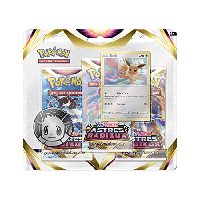 Pokémon | Pack 3 boosters Epée et Bouclier - Astres Radieux (EB10) | Modèle aléatoire | Cartes à Collectionner | A