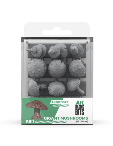 Ak Resin Akbit0022 Gigant Musrooms   Basing Bits (12pcs) 