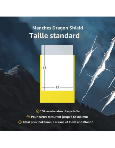 Dragon Shield Standard Manches   Bleu Mat   Version Anglaise 
