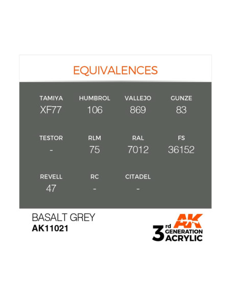 Ak Interactive Acrylique Gris Basalte 3ème Génération, 17 Ml 