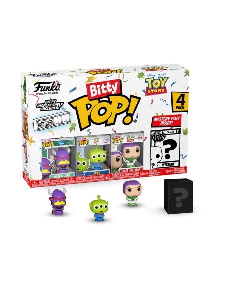Funko Bitty Pop! Toy Story   Zurg 4 Pk   Zurg, Alien, Buzz Lightyear Et Une Mini Figurine Mystère En Surprise   2.2 Cm 