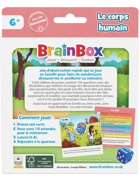 Brainbox Pocket : Le Corps Humain   Jeu De Cartes De Mémoire Et Observation 