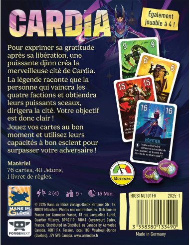 Asmodee   Duel Pour Cardia   Jeu De Duel Tactique   Jeu De Cartes Compact 