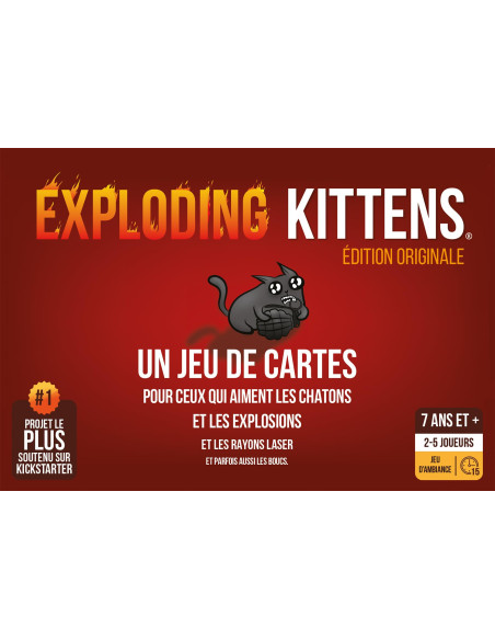 Asmodee Exploding Kittens Jeu De Base   Jeu De Cartes D'ambiance Hilarant 