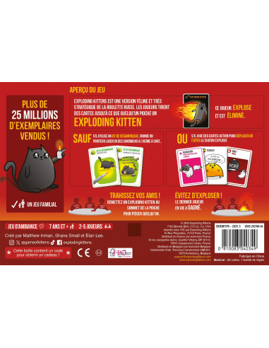 Asmodee Exploding Kittens Jeu De Base   Jeu De Cartes D'ambiance Hilarant 