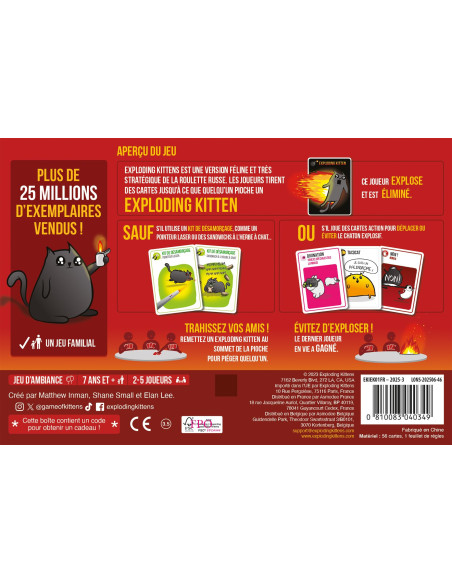 Asmodee Exploding Kittens Jeu De Base   Jeu De Cartes D'ambiance Hilarant 