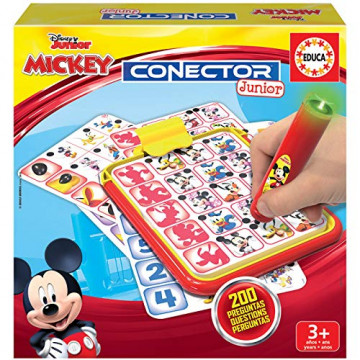 Educa- Connecteur Junior Mickey et Minnie - Set de Questions et réponses - Avec boli sages avec LED - de 3 à 5 ans