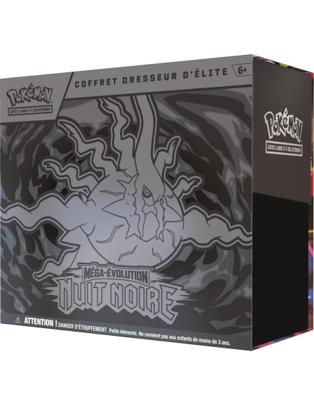 Pokémon: Coffret Dresseur D’élite Méga évolution– Nuit Noire (1 Carte Promo Entièrement Illustrée, 9boosters Et Des 