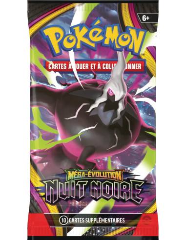 Pokémon: Blister De Trois Boosters Méga évolution– Nuit Noire (1 Carte Promo Brillante Et 3boosters) 