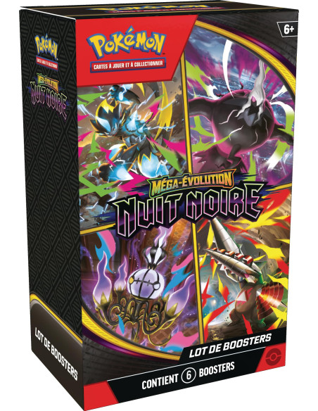 Pokémon: Lot De Boosters Méga évolution– Nuit Noire (6boosters) 