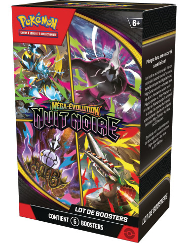 Pokémon: Lot De Boosters Méga évolution– Nuit Noire (6boosters) 