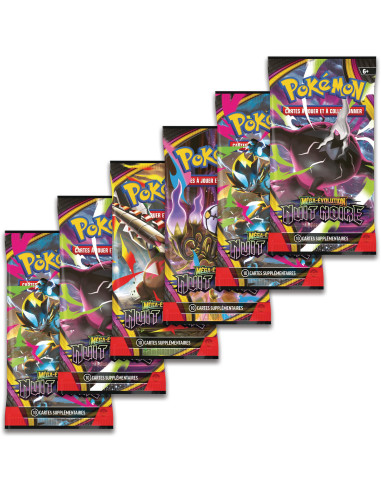 Pokémon: Lot De Boosters Méga évolution– Nuit Noire (6boosters) 