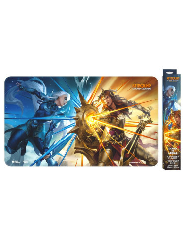 Uvs Games Riftbound : League Of Legends Vendetta Diana Vs Leona Tapis De Jeu En Néoprène 61 X 35,6 Cm Bords Reliés Dos 