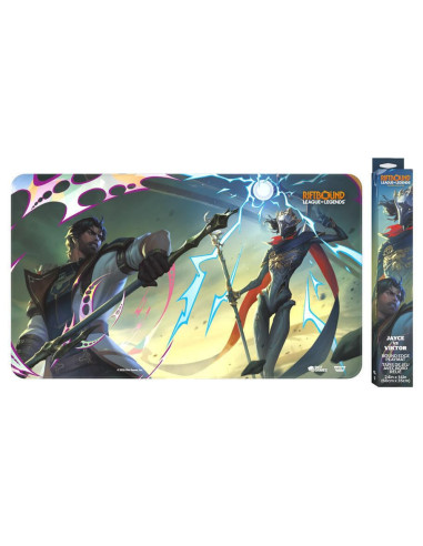 Uvs Games Riftbound : League Of Legends Vendetta Jayce Vs. Viktor Tapis De Jeu En Néoprène, 61 X 35,6 Cm, Bords Reliés, 