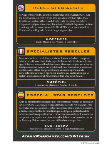 Asmodee   Star Wars Legion Rebel Specialists   Amg   Extension Jeu 