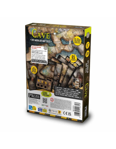 Pwork Wargames The Cave   Rpg Modular Map Tiles   Double Face Cardboard Tiles 