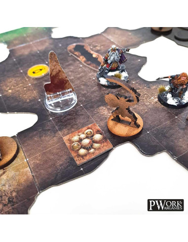Pwork Wargames The Cave   Rpg Modular Map Tiles   Double Face Cardboard Tiles 